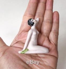 Art Déco Baignade Beauté Flapper Lady Figurine Bisque Poupée Porcelaine Allemagne Vtg