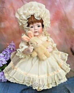 Artiste Vintage Signé Doll Toute La Biscuit En Porcelaine 12 Robe Main Victorienne