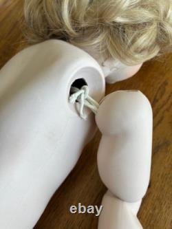 BRU Jne 13 Poupée en porcelaine de reproduction 27'' À resserrer Bouche ouverte Vintage