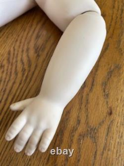 BRU Jne 13 Poupée en porcelaine de reproduction 27'' À resserrer Bouche ouverte Vintage