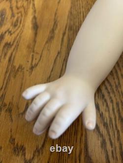 BRU Jne 13 Poupée en porcelaine de reproduction 27'' À resserrer Bouche ouverte Vintage