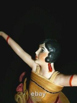 Belle Allemande Des Années 1920 Porcelaine Art Déco Flapper Half Doll Arms Away