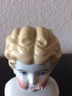 Belle Tête De Poupée Blonde En Porcelaine Vintage Et Épaules Marqués Allemagne # 6