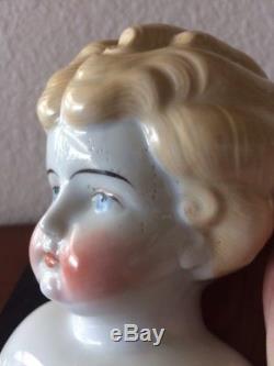 Belle Tête De Poupée Blonde En Porcelaine Vintage Et Épaules Marqués Allemagne # 6