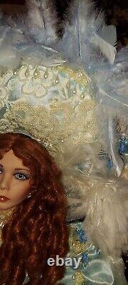 Blue Belle 42 Inch Victorian Vintage Sparkling Par Rustie Porcelaine Doll