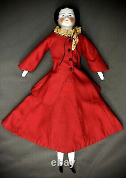 C. 1860s 21 Flat-top CIVIL War Style Antique Allemand Chine Tête Doll Marquée 6