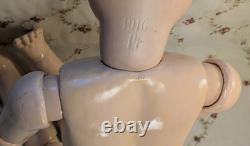 Charmant ! Poupée garçon allemande ancienne de 33 cm - Bergman BJB, tenue mignonne, yeux dormeurs