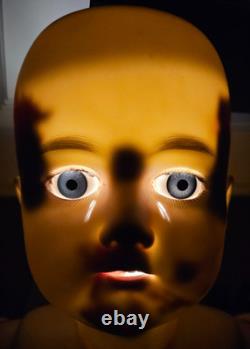 Charmant ! Poupée garçon allemande ancienne de 33 cm - Bergman BJB, tenue mignonne, yeux dormeurs