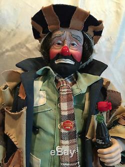 Collectible 100 Ans Coca-cola Emmett Kelly Au Marché Clown Doll