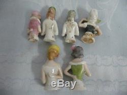 Collection De 19 Demi-poupées Anciennes En Porcelaine, La Plupart Allemandes