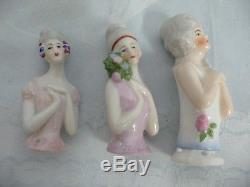 Collection De 19 Demi-poupées Anciennes En Porcelaine, La Plupart Allemandes