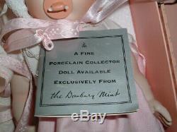 Danbury Vintage Mint Porcelaine Tiny Tears Doll Complète Suitcase