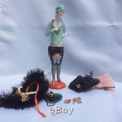 Demi-figurine Flapper En Porcelaine De Vtg Avec Jambes, Demi-figurine Teepuppe Artdeco
