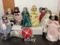 Diverses poupées en porcelaine VINTAGE 11-14 Lot de collection de 8 pièces $150