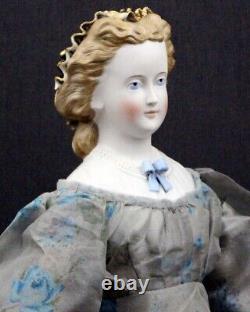 Doll Anticique Allemand Parian Avec Fancy Hairdo & Snood Par C. F. Kling