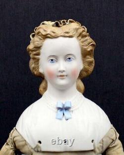 Doll Anticique Allemand Parian Avec Fancy Hairdo & Snood Par C. F. Kling