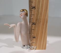 Doll en demi, Art Déco allemande antique, cheveux dorés inhabituels, bras écartés, rare Doll en demi, Art Déco allemande antique, cheveux dorés inhabituels, bras écartés, rare