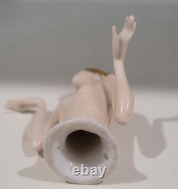 Doll en demi, Art Déco allemande antique, cheveux dorés inhabituels, bras écartés, rare