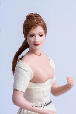 Dollhouse Miniatures Undressed Porcelain Female Doll Cheveux Rouges, Virginia Orenyo