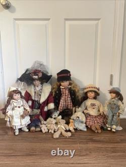 Dollies et ours de la collection Boyds vintage - Lot de poupées en porcelaine Yesterday's Child