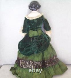 EMMA TÊTE EN CHINE EN PORCELAINE TRANSLUCIDE VINTAGE TOUT ORIGINAL POUPEE DE 18 1/2 POUCES