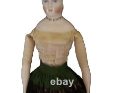 EMMA TÊTE EN CHINE EN PORCELAINE TRANSLUCIDE VINTAGE TOUT ORIGINAL POUPEE DE 18 1/2 POUCES