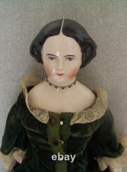 EMMA TÊTE EN CHINE EN PORCELAINE TRANSLUCIDE VINTAGE TOUT ORIGINAL POUPEE DE 18 1/2 POUCES