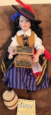Édition limitée 1993 World Gallery Ltd Grace O'Malley Poupée pirate en porcelaine 18 COA