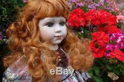 Edw Français Porcelain Doll 25 Pouces Numéro Vintage Sur Son Cou