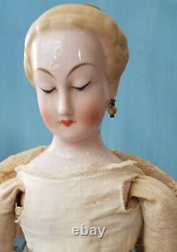 Emma Clear Nymphenburg Doll Pink Tint China Head Antique Reproduction Vtg 1945