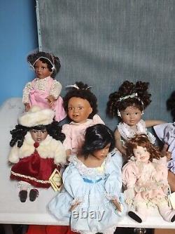 Énorme lot de 16 poupées en porcelaine vintage, collectionnables