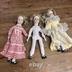 Ensemble de 3 poupées en porcelaine vintage de Taiwan