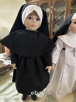 Ensemble de 7 poupées en porcelaine Vintage Kingstate 19 Nonne et Sœur