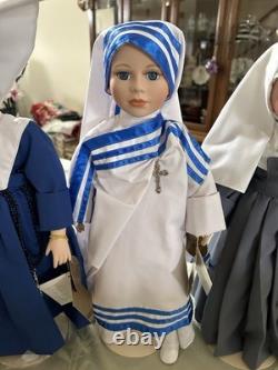 Ensemble de 7 poupées en porcelaine Vintage Kingstate 19 Nonne et Sœur