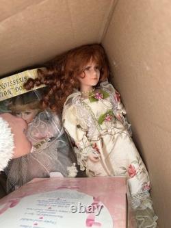 Ensemble de 9 poupées de collection en porcelaine vintage neuves dans des boîtes, certaines sans boîtes
