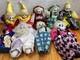 Ensemble De 9 Poupées En Porcelaine De Clown Vintage Avec Sac De Sable 7,5 Pouces