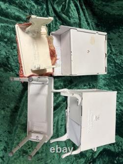 Ensemble de cuisine de maison de poupée en fonte Vintage Arcade avec poupées en biscuit et miniatures