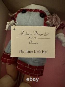 Ensemble de poupées classiques Vintage Madame Alexander Trois petits cochons dans des boîtes extrêmement rares.