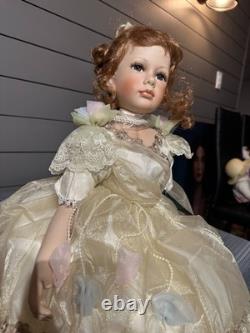 Ensemble de poupées en porcelaine Geppedo Elizabeth et Shelly 27'' et 11''