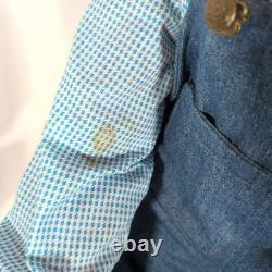 Ensemble vintage de 32 poupées en porcelaine William Wallace Jr Grand-mère et Grand-père en salopette