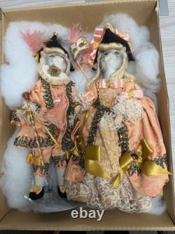 Ensemble vintage de deux figurines de chats en porcelaine vénitienne MA. RA. EL. Girardi Mariano avec boîte