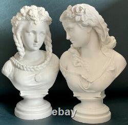 Figures De Buste Dames Sevres Porcelaine Antique Half Dolls Biscuit