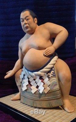 Figurine De Poupée En Porcelaine Japonaise Vintage Sumo Hakata Sumo Champ