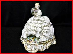 Figurine antique en porcelaine de dentelle de mariée Luigi Fabris 6,7 pouces fabriquée en Italie