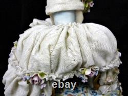 Figurine antique en porcelaine de dentelle de mariée Luigi Fabris 6,7 pouces fabriquée en Italie
