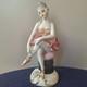 Figurine De Ballerine En Porcelaine De Dresde Rare, 8 Pouces, Jupe En Dentelle, Vintage.