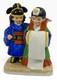 Figurine En Porcelaine Vintage Royal Seoul #113 Repr&eacute;sentant Un Gar&ccedil;on Et Une Fille Cor&eacute;ens Asiatiques En Costume Traditionnel