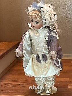 Franklin Heirloom Doll Vintage Reproduction Poupée De Porcelaine Victorienne Bru 21
