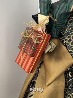 Franklin Mint Helena La poupée en porcelaine de Noël héritage de Gibson Girl HTF