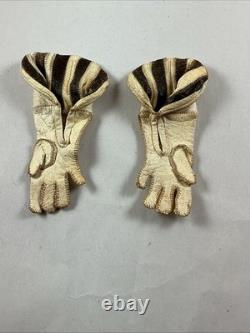 Gants en cuir d'enfant antiques pour poupées, trouvaille rare, joli